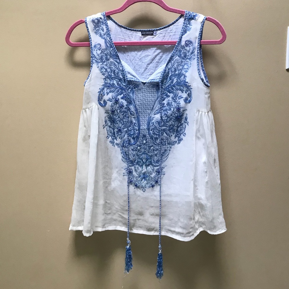 Earthbound White Bohemian Blouse